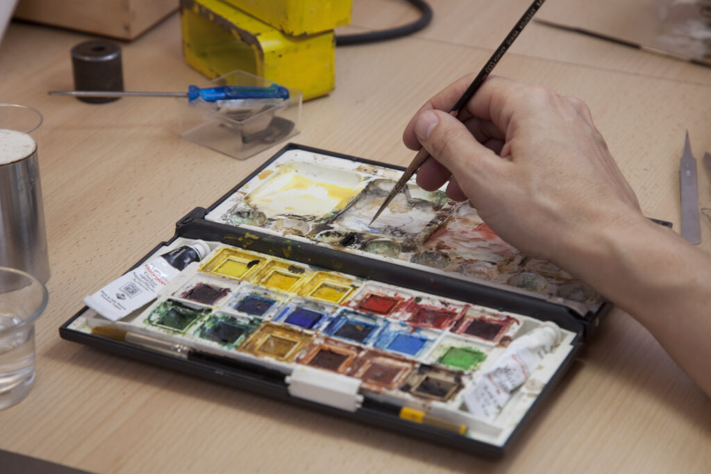 Aquarellkasten für die Retusche